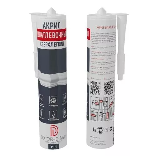 Акрил шпатлевочный сверхлегкий Decor-Dizayn PT-1 290 мл DECOR DIZAYN