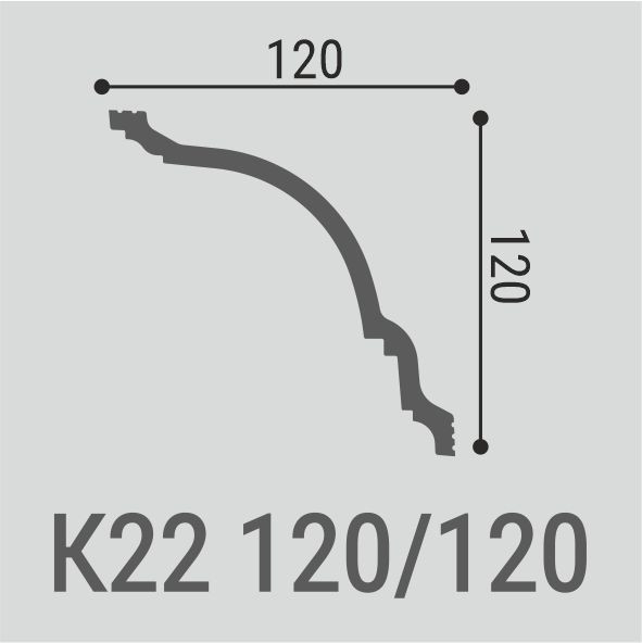 Карниз потолочный Bello Deco К22 120-120