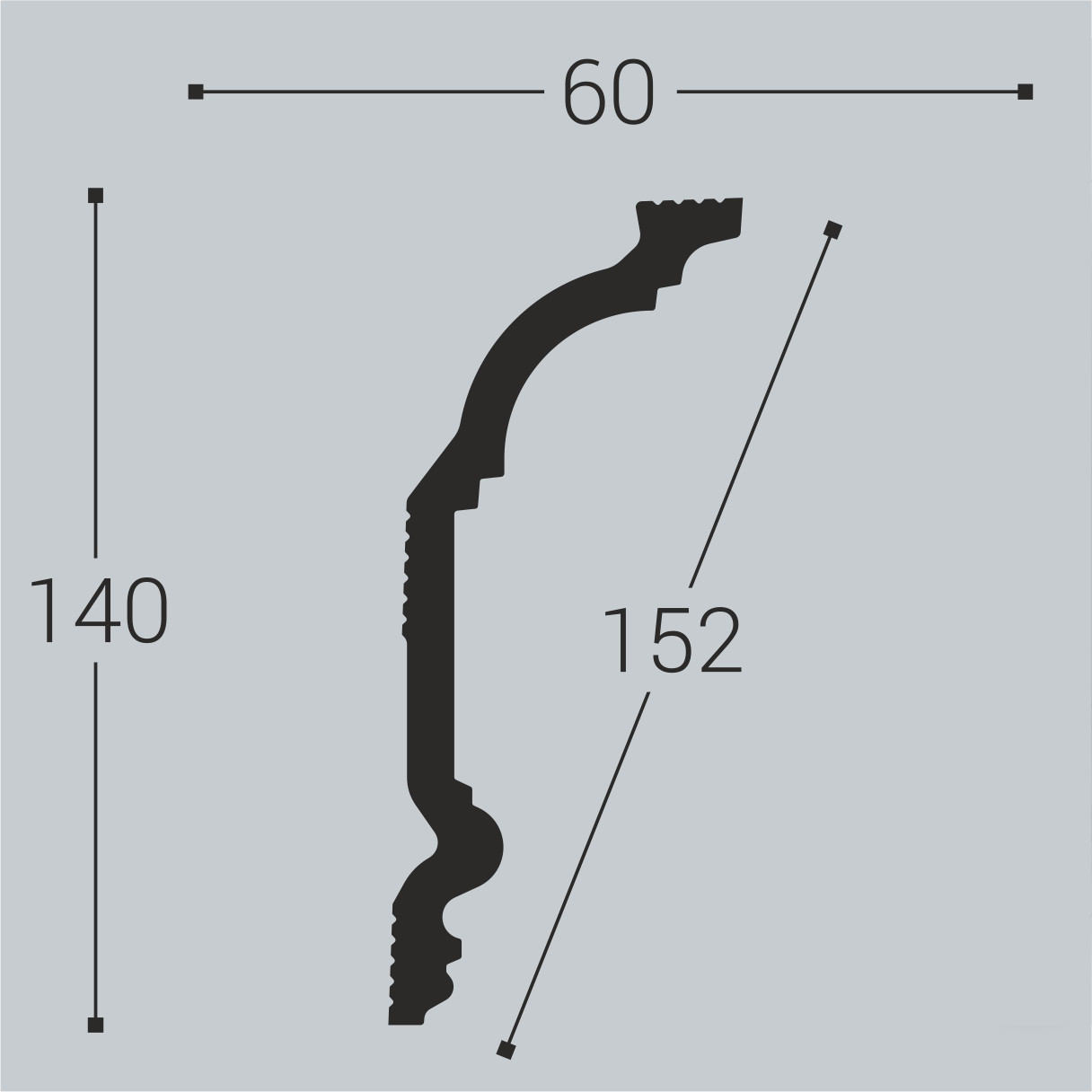 Карниз потолочный Bello Deco К2 140-60